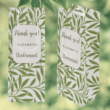 Vintage Wedding  Victorian Willow Leaves Pattern Wine Gift Bag by InvitationCafe at Zazzle