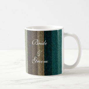 Vintage Wedding, Warm Autumn Stripes Pattern Coffee Mug