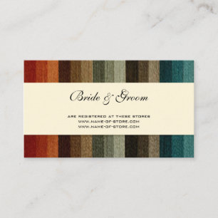 Vintage Wedding, Warm Autumn Stripes Pattern Enclosure Card