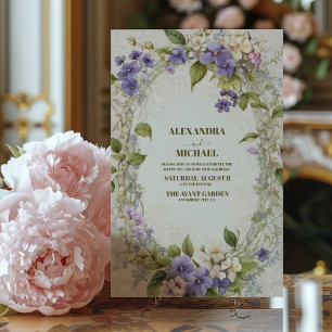 Vintage Wedding William Morris Lavender Invitation