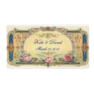 Vintage Wedding Wine, Water Bottle Label