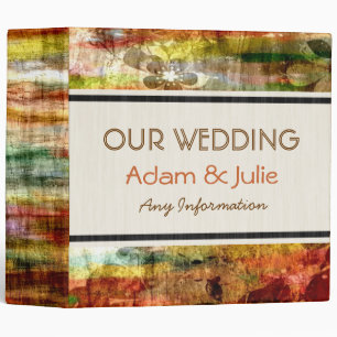Vintage Wedding. Wood Art Flower Binder