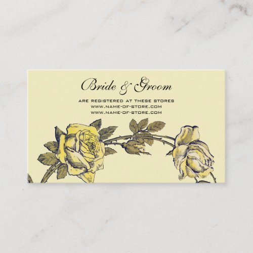 Vintage Wedding, Yellow Antique Garden Rose Wreath Business Card Templates