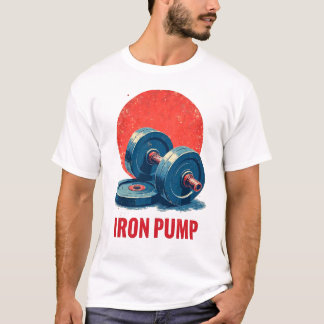Vintage Weightlifting Design - Retro Iron Pump Art T-Shirt