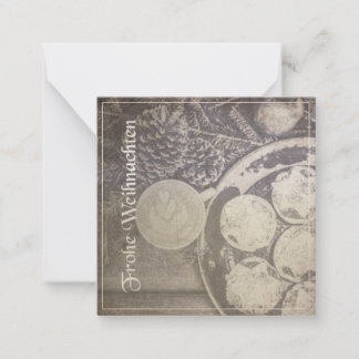 Vintage-Weihnachtsmotiv Kekse und Kaffee Note Card