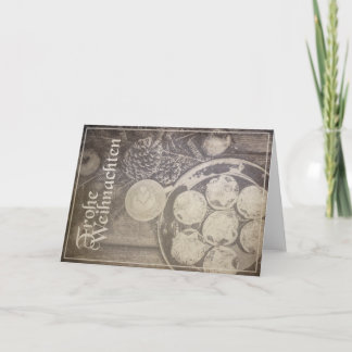 Vintage-Weihnachtsmotiv mit Keksen und Kaffee Card