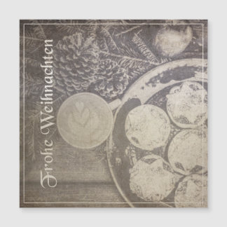 Vintage-Weihnachtsmotiv mit Keksen und Kaffee Magnetic Invitation