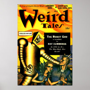 Vintage Weird Tales Robot Science Fiction Poster