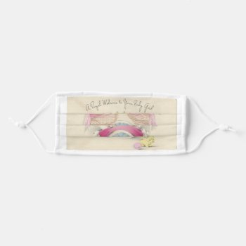 Vintage Welcome Baby Girl Face Mask by Gypsify at Zazzle