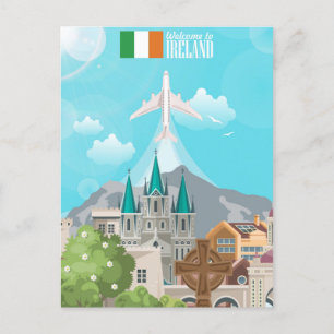 Vintage welcome to Ireland europe irish dublin Postcard