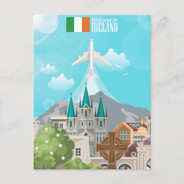 Vintage welcome to Ireland europe irish dublin  Postcard (Front)