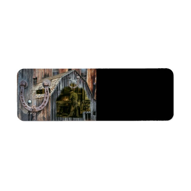 Vintage Welder Blacksmith Horseshoe Rustic Barn Label (Front)