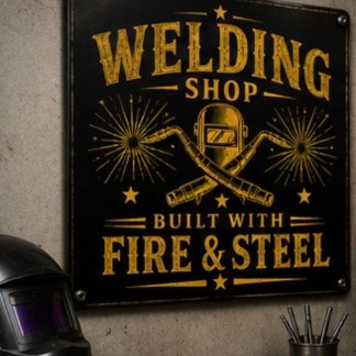 Vintage Welding Shop Metal Wall Art Sign