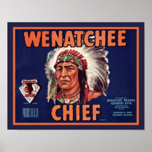  Vintage Wenatchee Chief  Apples Advertisement Poster