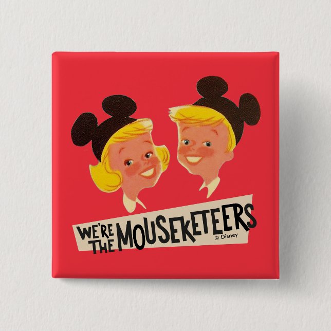Vintage We're The Mouseketeers Pinback Button (Front)