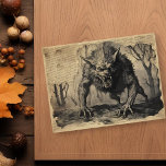 Vintage Werewolf Halloween Decoupage  Postcard<br><div class="desc">This design may be personalized by choosing the Edit Design option. You may also transfer onto other items. Contact me at colorflowcreations@gmail.com or use the chat option at the top of the page if you wish to have this design on another product or need assistance with this design. See more...</div>
