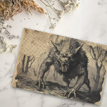 Vintage Werewolf Halloween Decoupage  Tissue Paper<br><div class="desc">This design may be personalized by choosing the Edit Design option. You may also transfer onto other items. Contact me at colorflowcreations@gmail.com or use the chat option at the top of the page if you wish to have this design on another product or need assistance with this design. See more...</div>