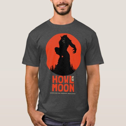 Vintage Werewolf Howling at the Moon T_Shirt