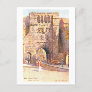 Vintage West Gate, Winchester Postcard