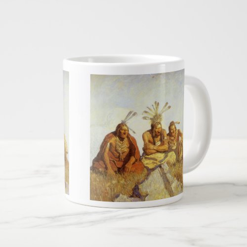 Vintage West Guardians War or Peace by NC Wyeth Giant Coffee Mug