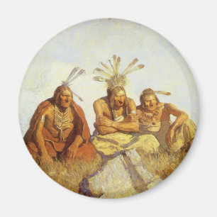 Vintage West, Guardians War or Peace by NC Wyeth Magnet
