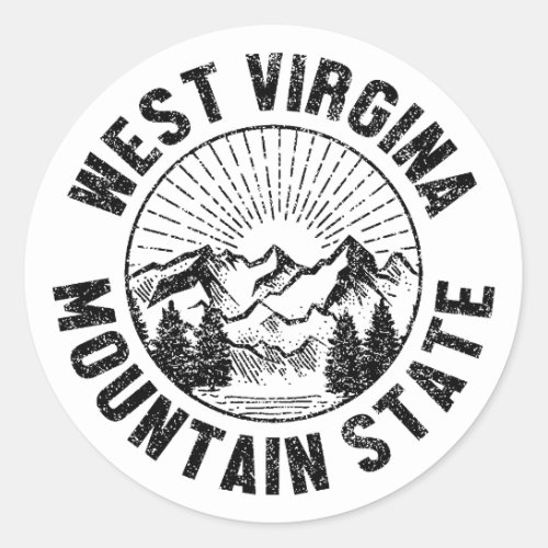 Vintage West Virginia Classic Round Sticker