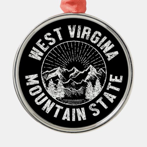 Vintage West Virginia Metal Ornament
