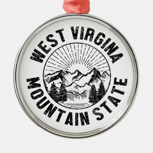 Vintage West Virginia Metal Ornament