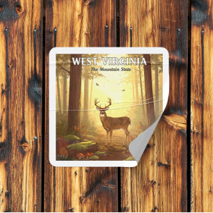  Vintage West Virginia Square Sticker