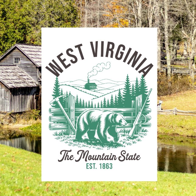 Vintage West Virginia The Mountain State Bear Postcard (Vintage West Virginia The Mountain State Bear Postcard
)