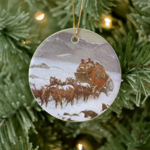 Vintage West, Why the Mail Was Late by Berninghaus Ceramic Ornament