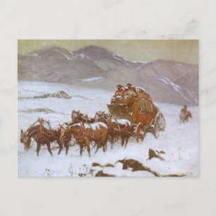 Vintage West, Why the Mail Was Late by Berninghaus Postcard