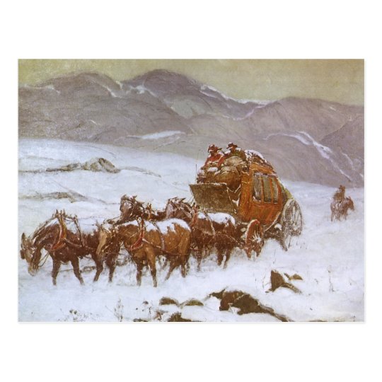 Vintage West, Why the Mail Was Late by Berninghaus Postcard