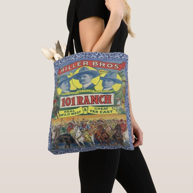 Vintage Western 101 Ranch Cowboys Tote Bag (Close Up)