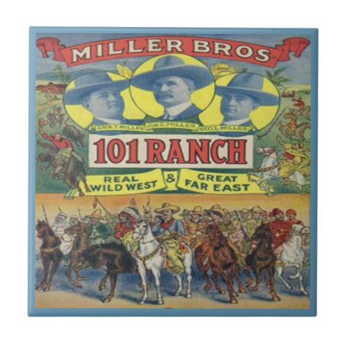 Vintage Western 101 Ranch Poster Ceramic Tile
