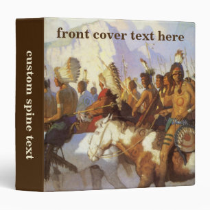 Vintage Western Art, Indian War Party by NC Wyeth 3 Ring Binder
