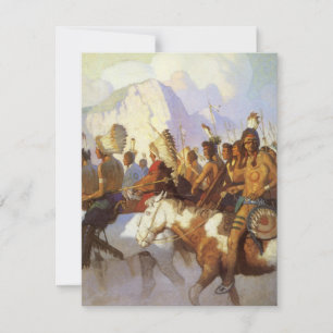 Vintage Western Art, Indian War Party by NC Wyeth Invitation