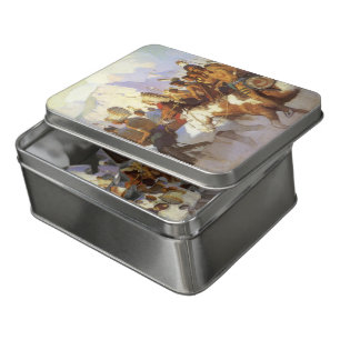 Vintage Western Art, Indian War Party by NC Wyeth Jigsaw Puzzle