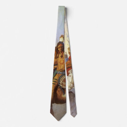 Vintage Western Art Indian War Party by NC Wyeth Neck Tie