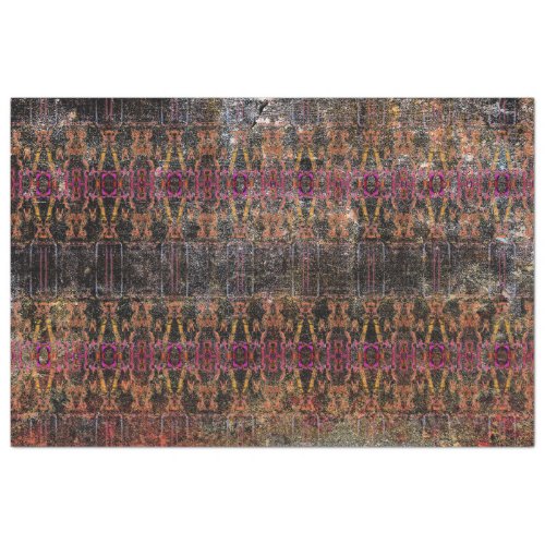 Vintage Western Black Brown Purple Texture Pattern Tissue Paper