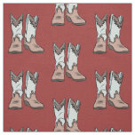 Vintage Western Boots Pattern Fabric