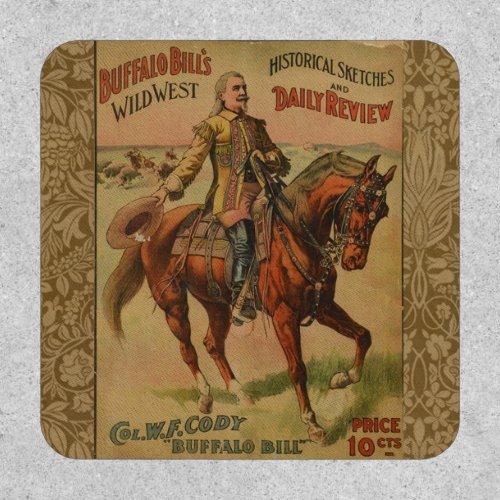 Vintage Western Buffalo Bill Artwork Illustration Patch