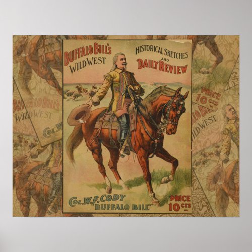 Vintage Western Buffalo Bill Wild West Show Poster