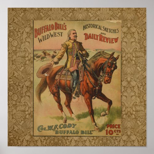 Vintage Western Buffalo Bill Wild West Show Poster