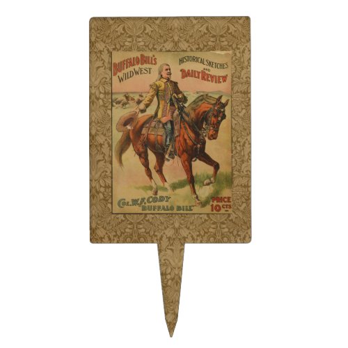 Vintage Western Buffalo Bill Wild West Show Poster Cake Topper