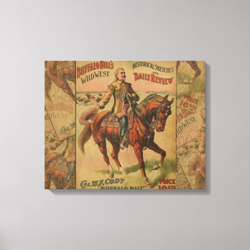 Vintage Western Buffalo Bill Wild West Show Poster Canvas Print