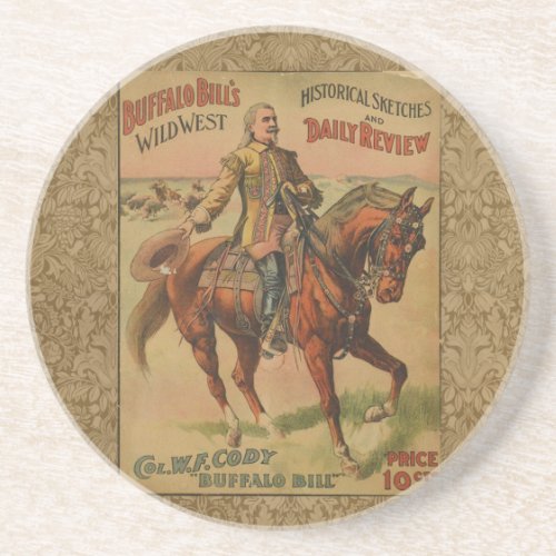 Vintage Western Buffalo Bill Wild West Show Poster Coaster