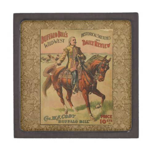Vintage Western Buffalo Bill Wild West Show Poster Jewelry Box
