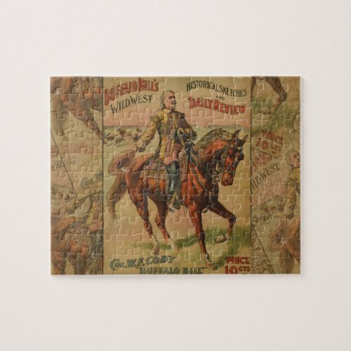 Vintage Western Buffalo Bill Wild West Show Poster Jigsaw Puzzle