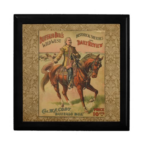 Vintage Western Buffalo Bill Wild West Show Poster Keepsake Box